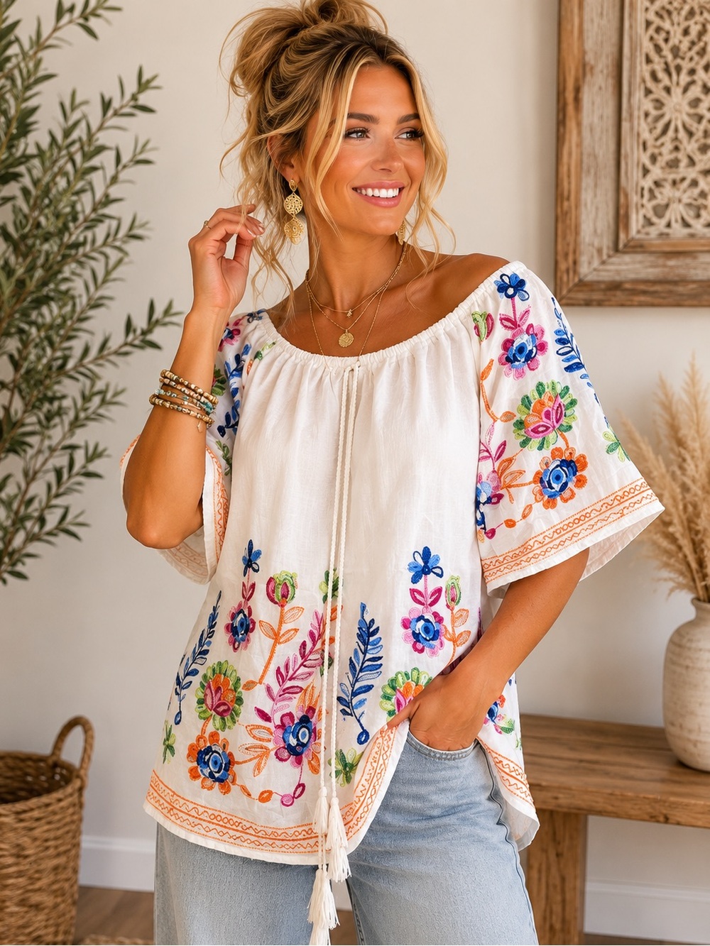 053 NWT Ana & Rose Boho Top